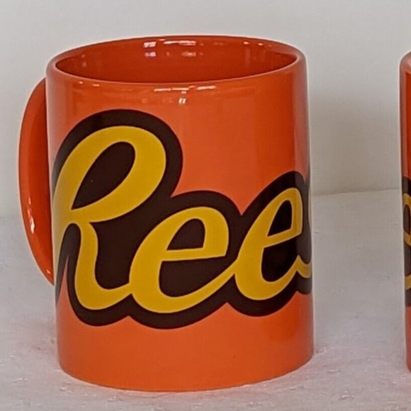 Reese's Peanut Butter Orange Mugs Set of 2 Galerie 12 oz Coffee Tea - Picture 5 of 8